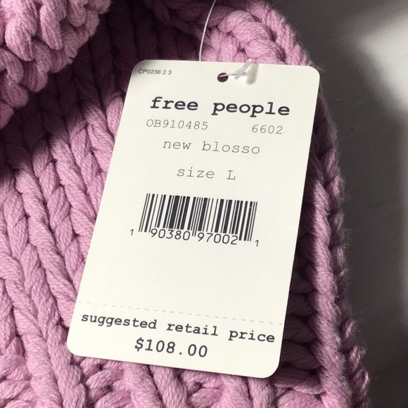 Free People Glow For It Chunky Knit Cardigan New Blossom (Lilac) Large - Picture 5 of 13
